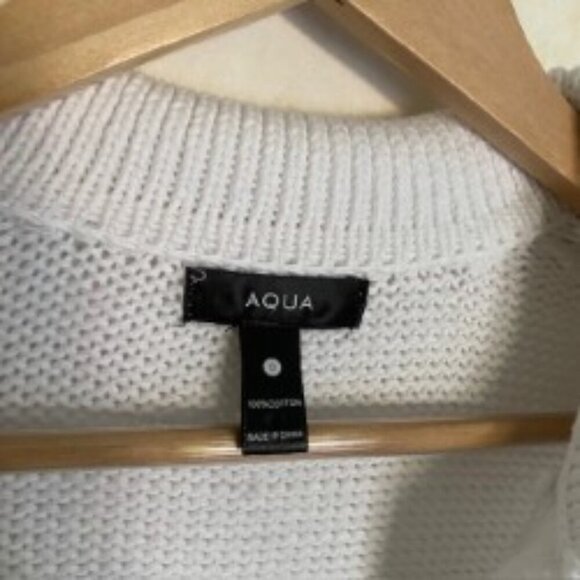 Aqua White & Navy Polo Sweater Small - Picture 3 of 4